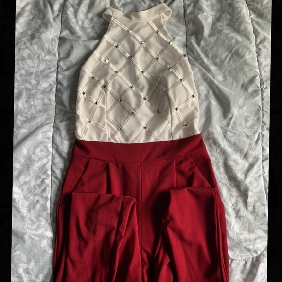 SHEIN Pants - Zip back halter backless pocket jumpsuit